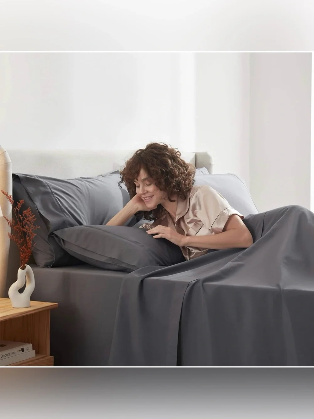 Nestl Full XL Sheet Set Breathable & Cooling Hotel Luxury Super Soft Dark Gray